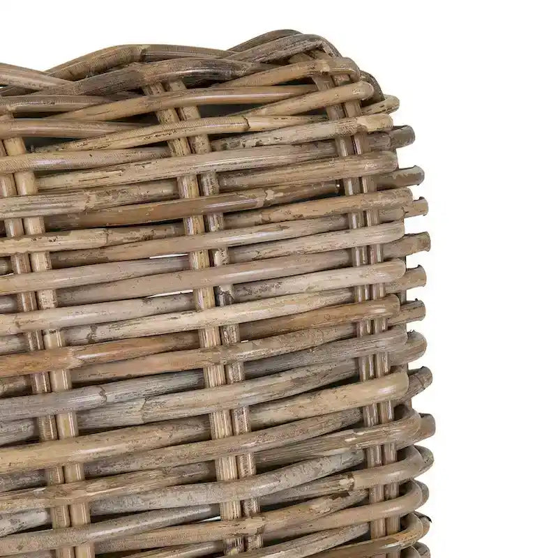 Tabouret rembourré en rotin gris délavé par East at Main