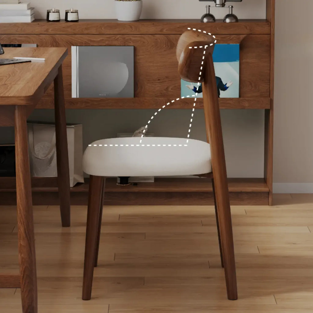 Chaise de salle à manger moderne sans accoudoirs en cuir à dossier bas