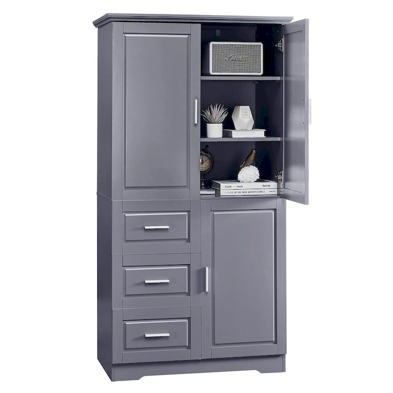Armoire de rangement haute et large avec portes pour salle de bain/bureau