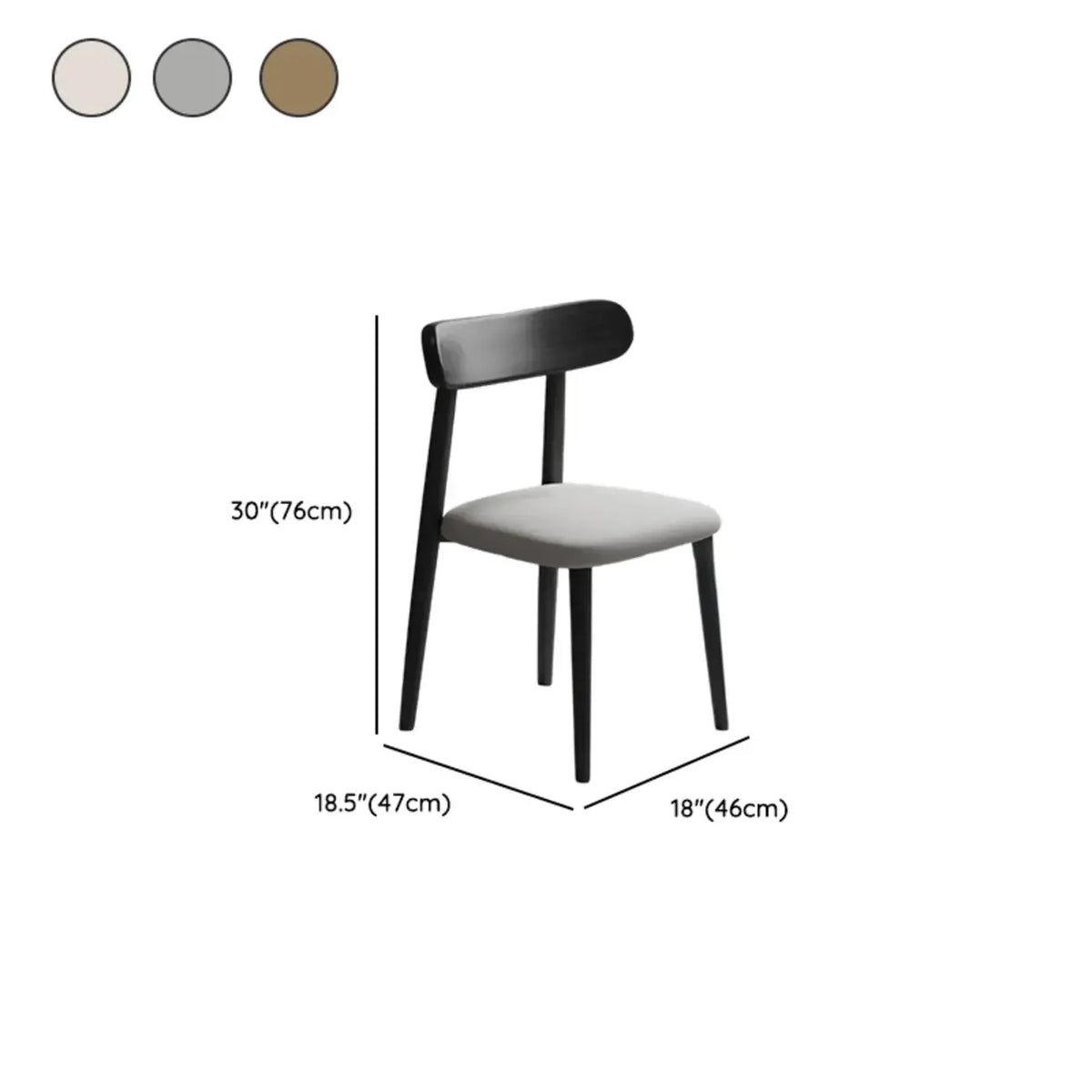 Chaise de salle à manger moderne sans accoudoirs en cuir à dossier bas