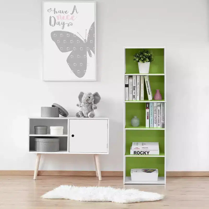 Furinno Étagère de rangement réversible 5 cubes pour livres, ouverte, horizontale ou verticale