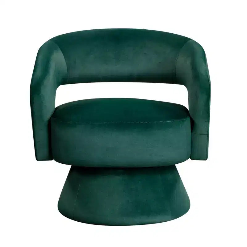 Fauteuil pivotant d'appoint de luxe moderne en velours GDFStudio Hudson
