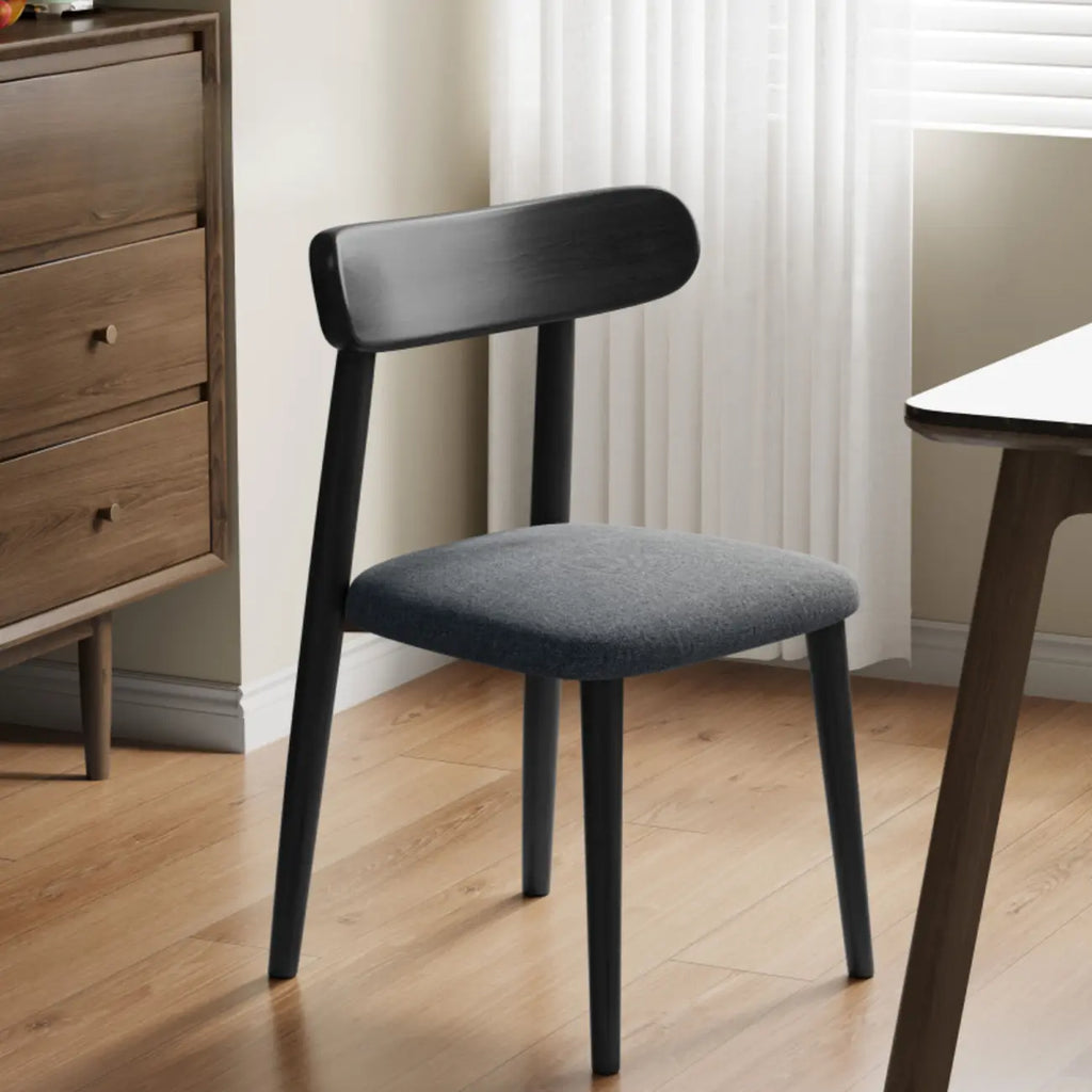 Chaise de salle à manger moderne sans accoudoirs en cuir à dossier bas