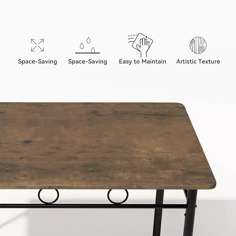 Ensemble de salle à manger rectangulaire Dyonery pour 4 personnes, table de cuisine 5 pièces et 4 chaises, ensemble de table de salle à manger, ensemble de table de cuisine compact pour petit espace