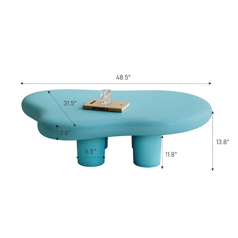 48,5 Table Basse Moderne Forme Nuage 4 Pieds