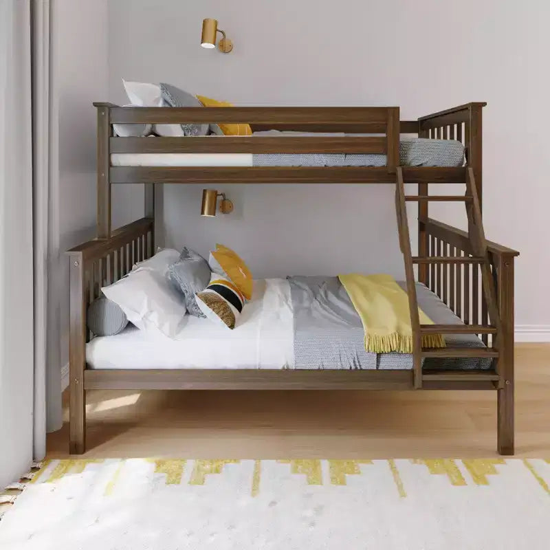 Max & Lily Lit superposé double sur toute la taille, Lits superposés en bois massif avec échelle pour enfants