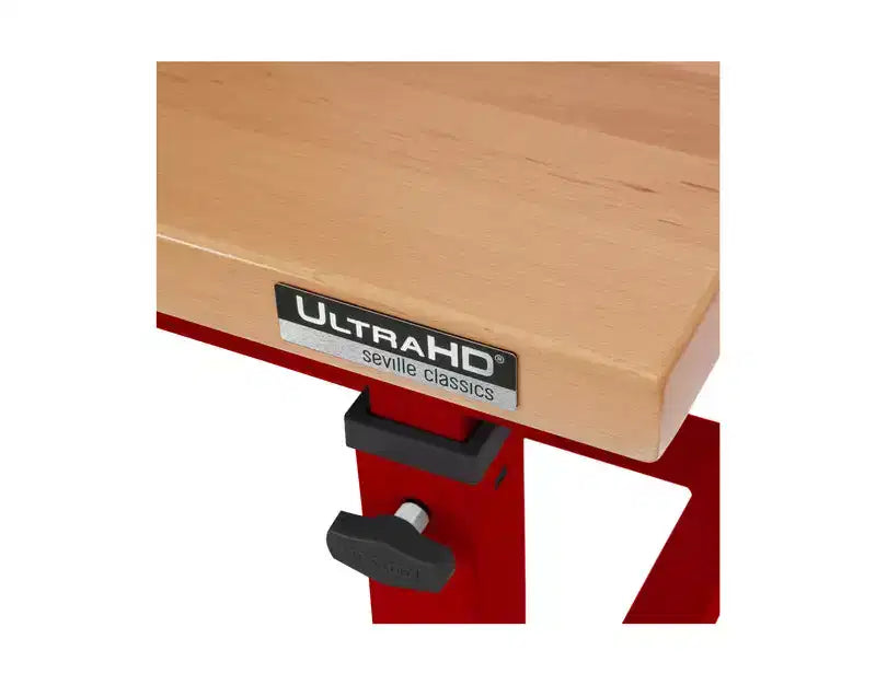Établi robuste avec plateau en bois et hauteur réglable de 60 po