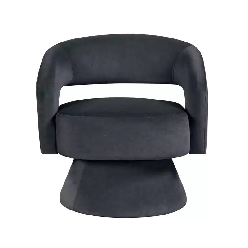 Fauteuil pivotant d'appoint de luxe moderne en velours GDFStudio Hudson