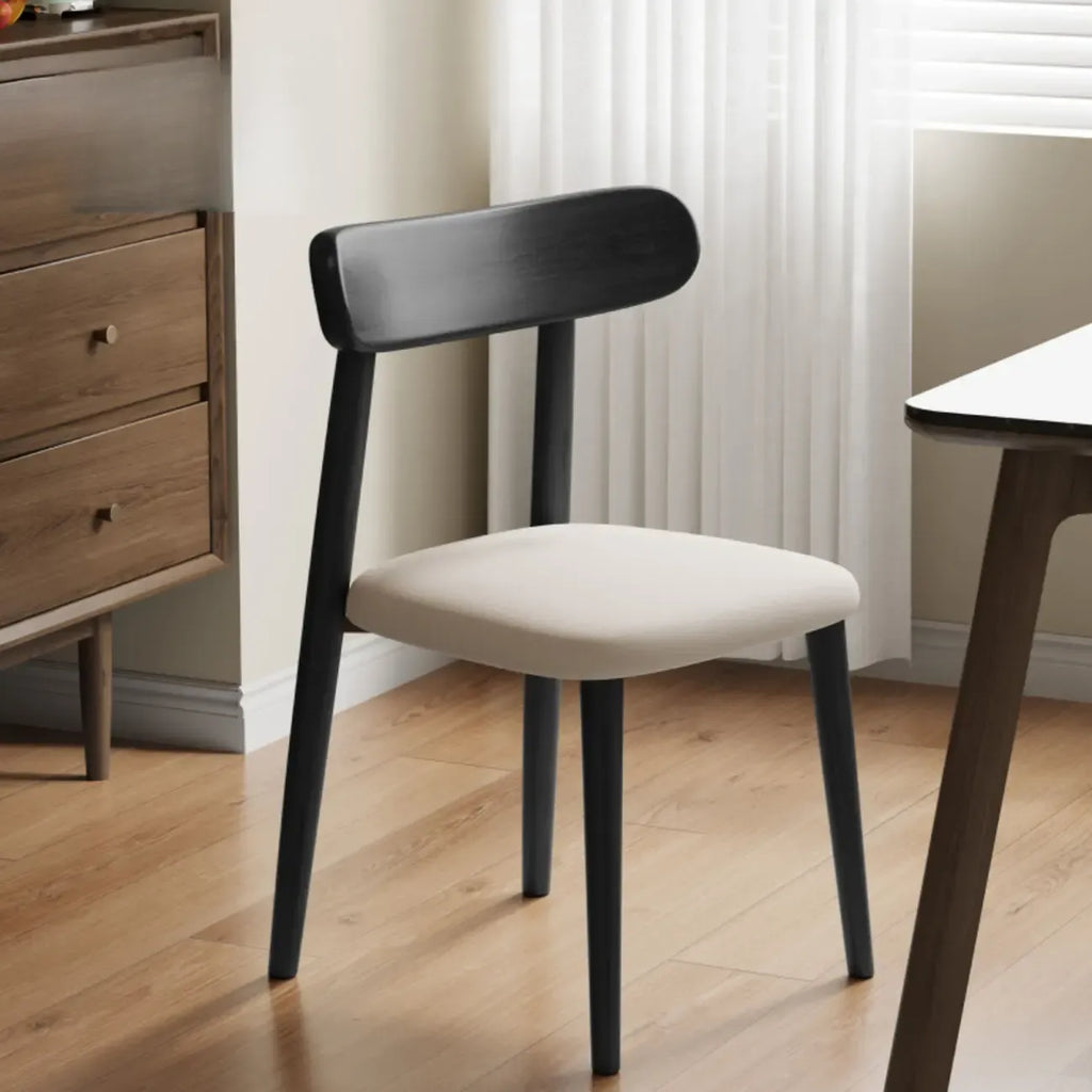 Chaise de salle à manger moderne sans accoudoirs en cuir à dossier bas