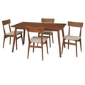 Ensemble de salle à manger rectangulaire Lifestorey 5 pièces Newington Mid-Century Modern Noyer/Moka