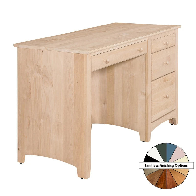 Bureau à 4 tiroirs en bois massif Arch+Haven