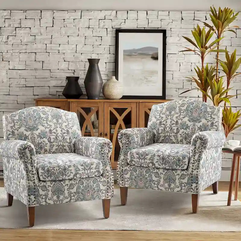 Fauteuil de salon Giampiero avec garniture cloutée (lot de 2) par HULALA HOME