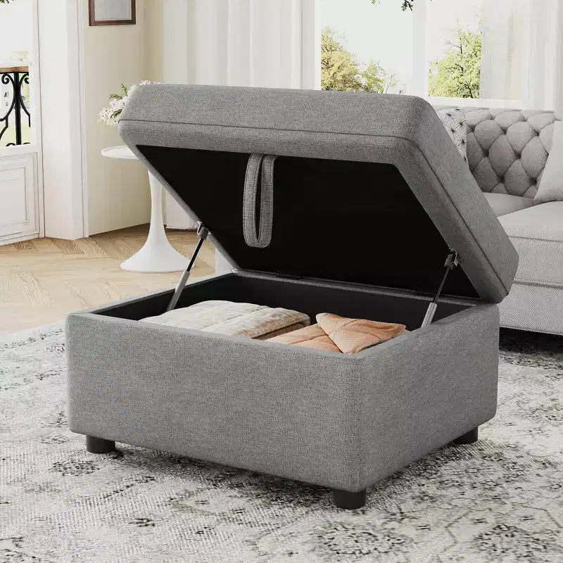 Pouf de rangement mobile 26,6 po