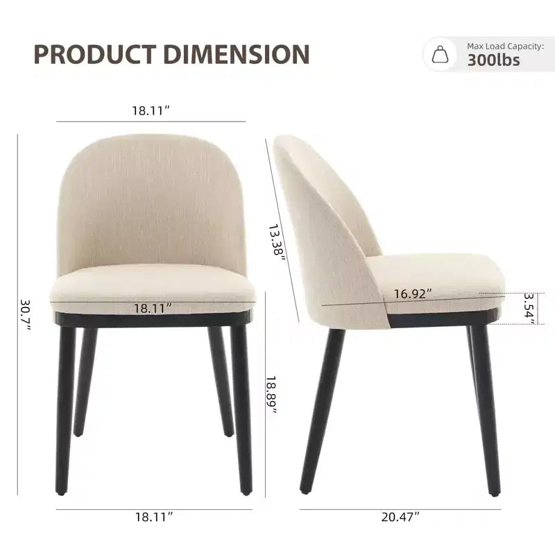 Lot de 4/6 chaises de salle à manger, chaises de cuisine/salle à manger rembourrées, chaises de salle à manger de ferme en tissu de lin avec pieds réglables pour salle à manger, salon