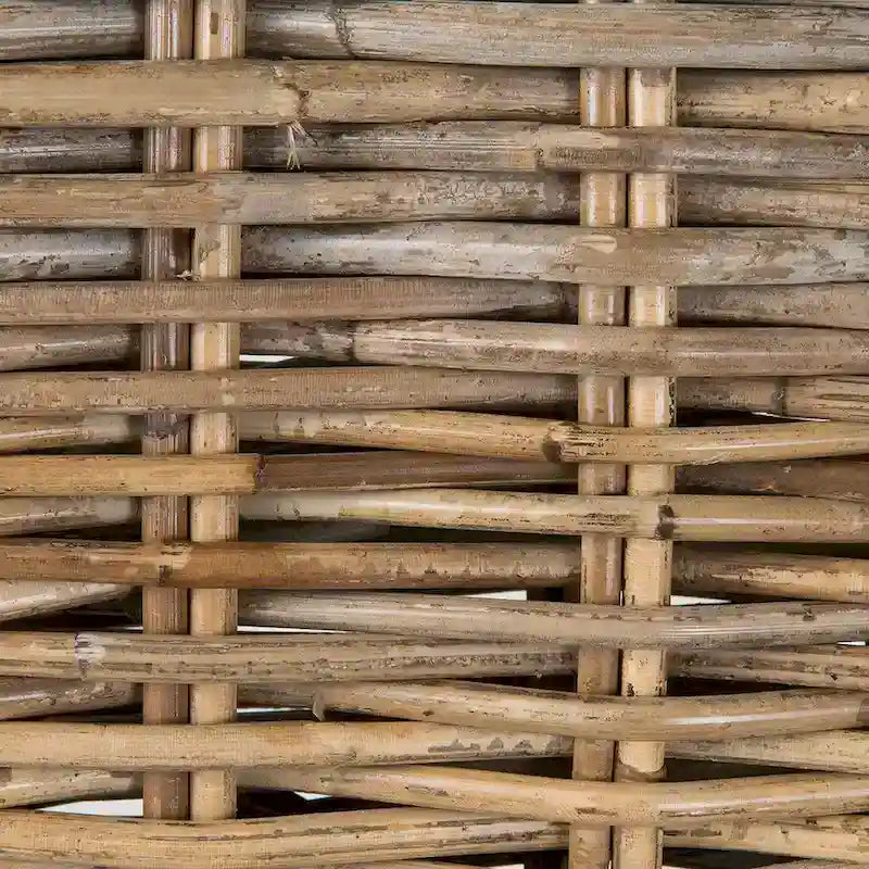 Tabouret rembourré en rotin gris délavé par East at Main