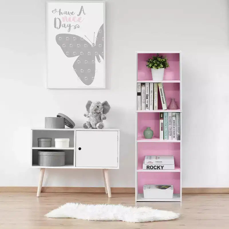 Furinno Étagère de rangement réversible 5 cubes pour livres, ouverte, horizontale ou verticale