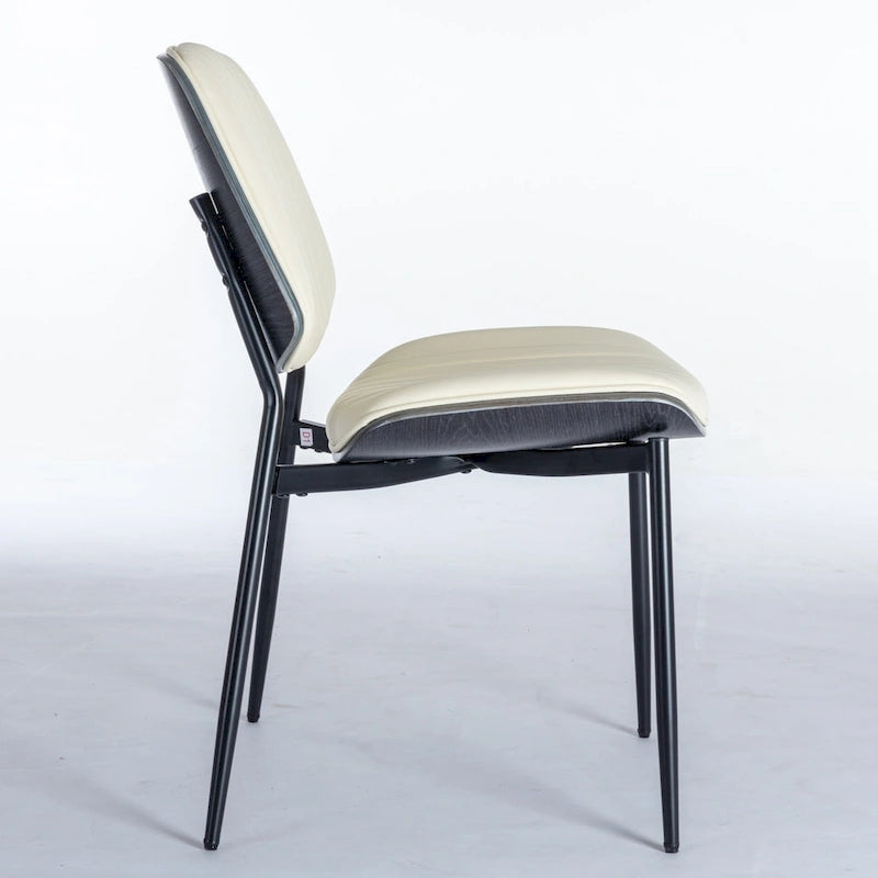 Lot de 2 chaises en similicuir avec pieds en métal