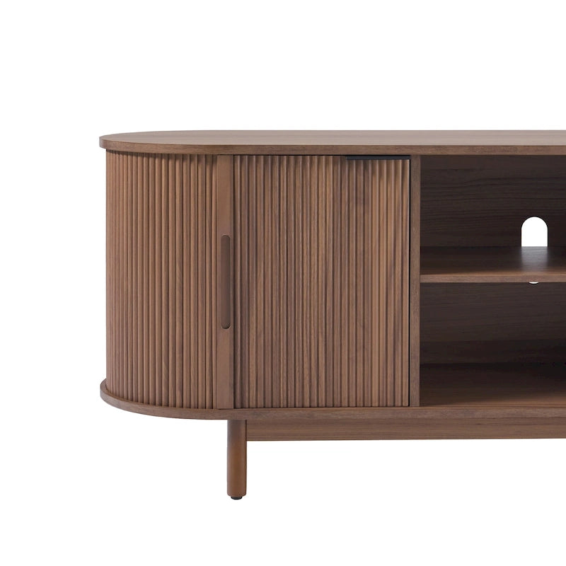 Meuble TV Middlebrook Modern Reeded de 60 po avec bords arrondis
