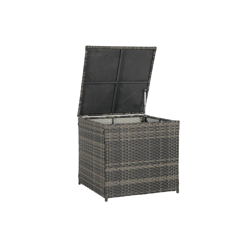 Ensemble de canapé d'angle en osier 6 pièces avec table en verre
