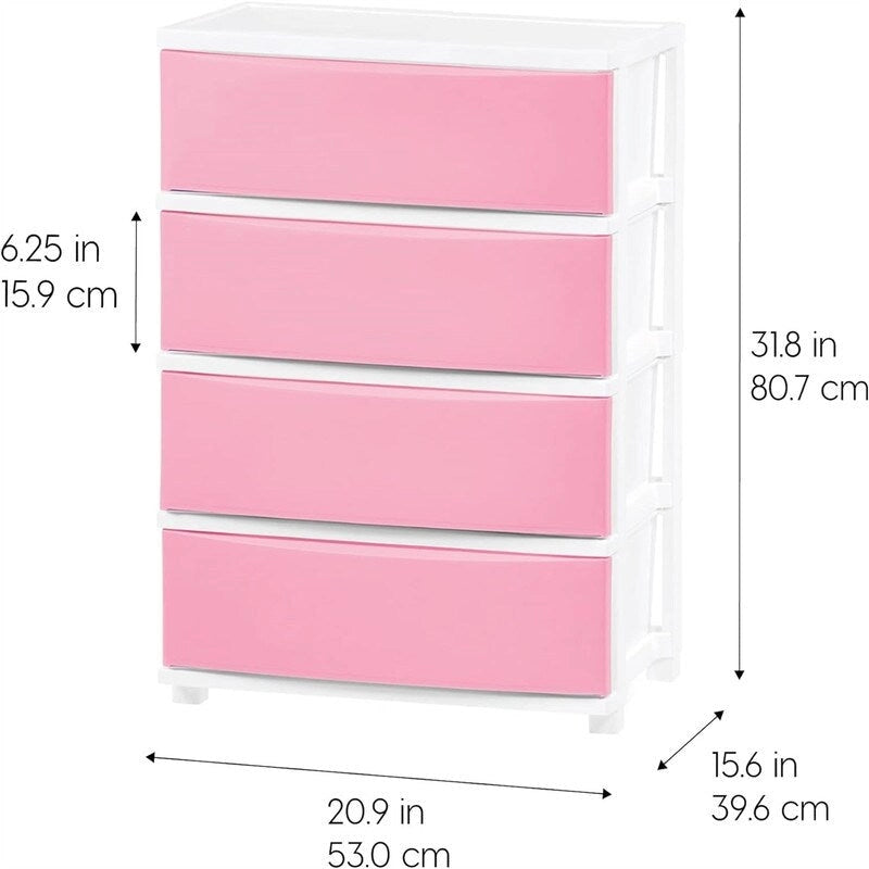 Commode de rangement large à 4 tiroirs