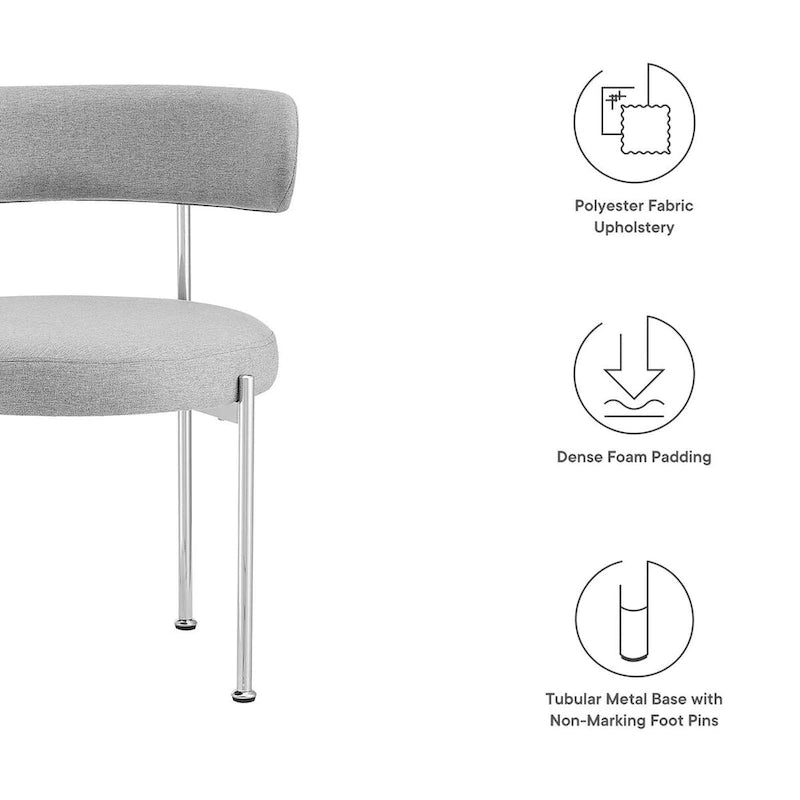 Chaises de salle à manger en tissu Albie – Lot de 2