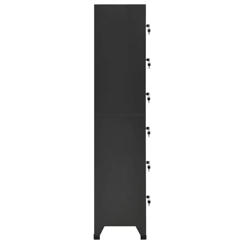 Armoire de vestiaire en acier anthracite à 6 portes, multi-utilisateurs
