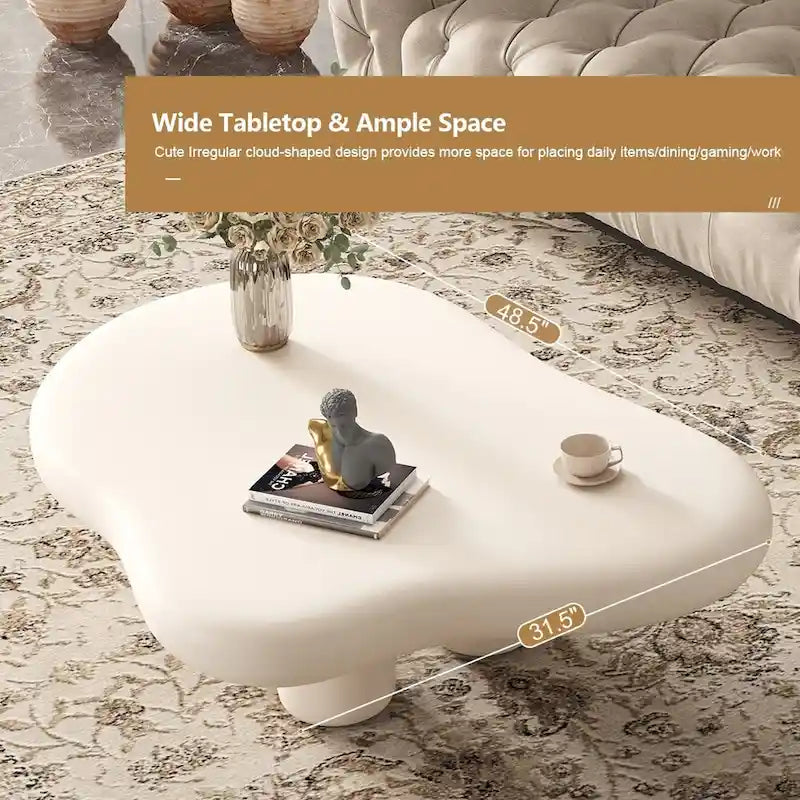 48,5 Table Basse Moderne Forme Nuage 4 Pieds