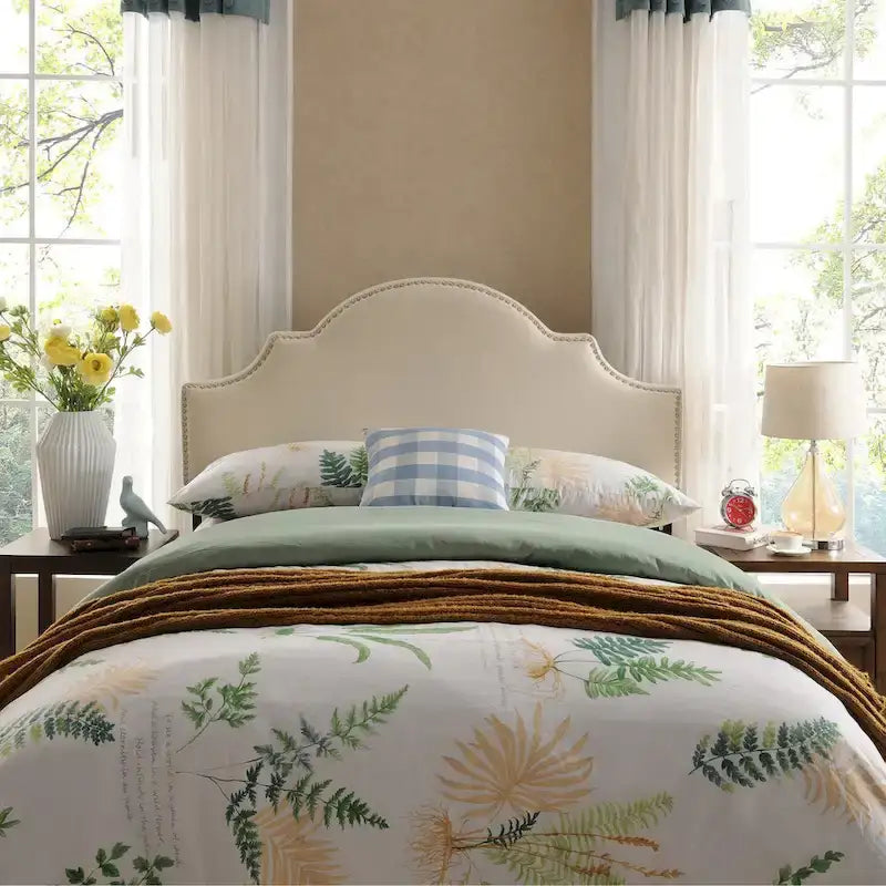 Tête de lit capitonnée en tissu réglable Grand lit/Très grand lit