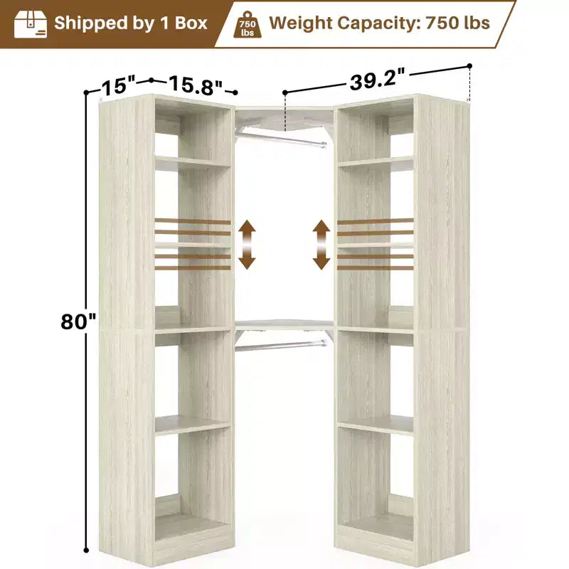 Meuble d'angle Besiost avec 12 étagères