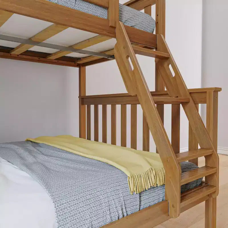 Max & Lily Lit superposé double sur toute la taille, Lits superposés en bois massif avec échelle pour enfants