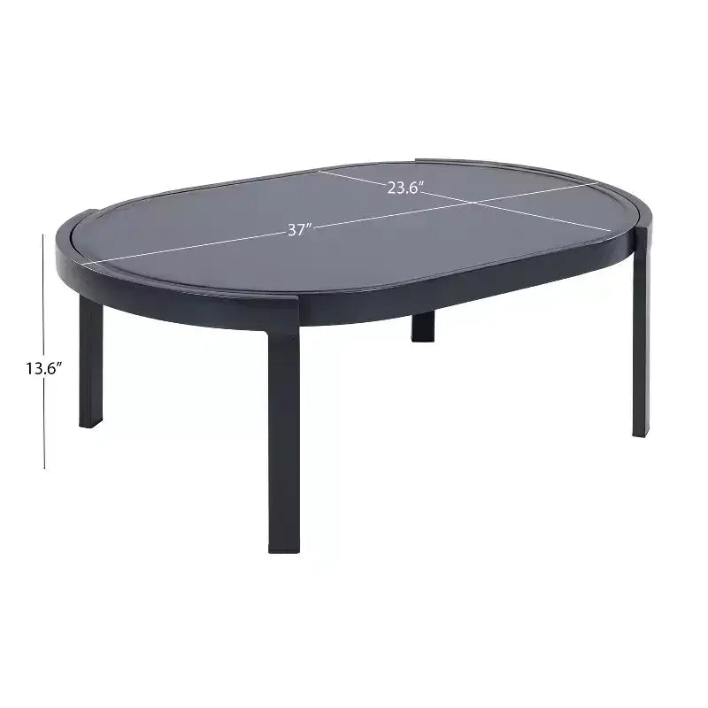 Christopher Knight Home Althea, ensemble de conversation moderne incurvé de 5 pièces en aluminium pour l'extérieur avec table basse en verre