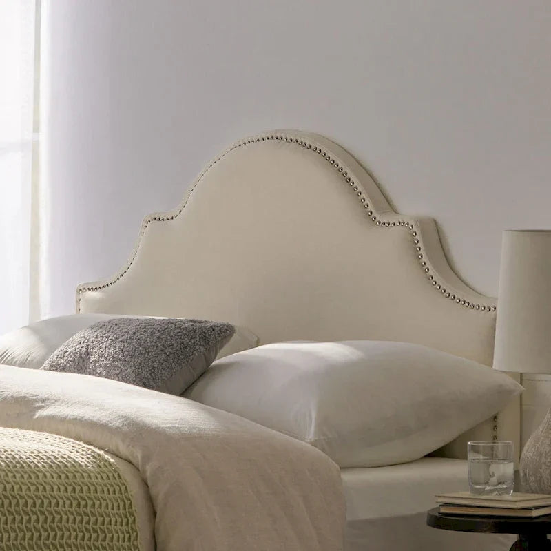 Tête de lit capitonnée en tissu réglable Grand lit/Très grand lit
