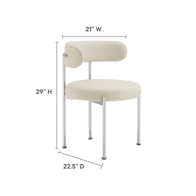 Chaises de salle à manger en tissu Albie – Lot de 2