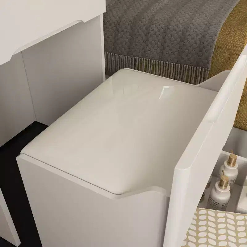 Famapy Coiffeuse de rangement blanche pliable - Table de maquillage compacte avec organisation