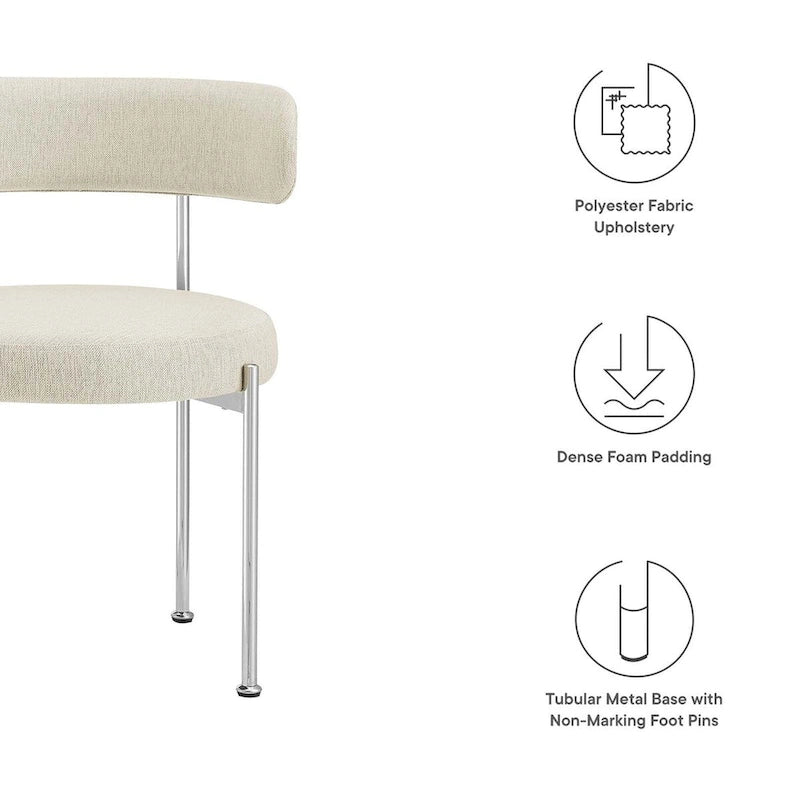 Chaises de salle à manger en tissu Albie – Lot de 2