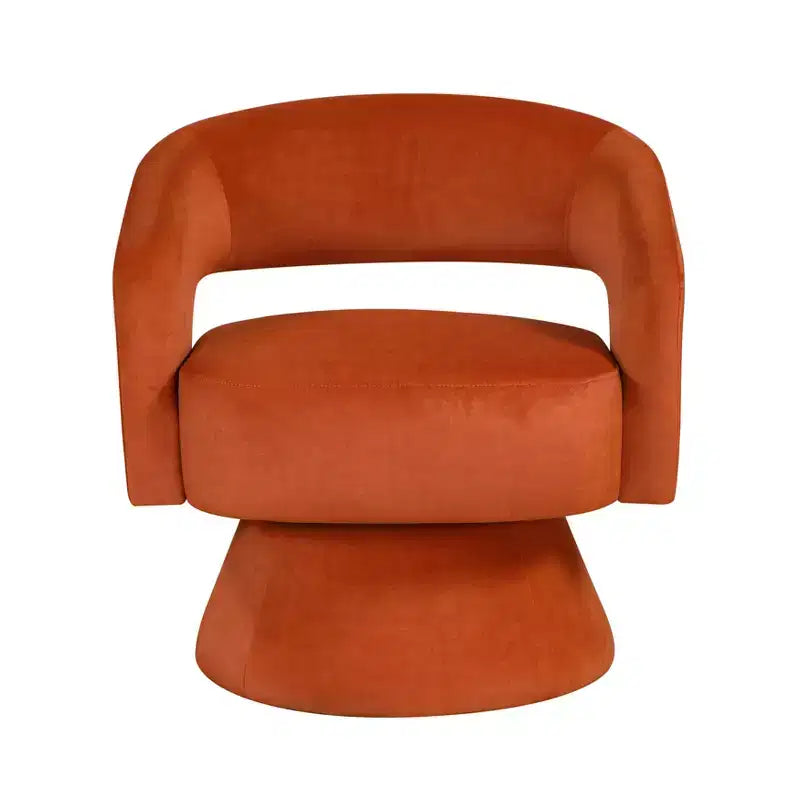 Fauteuil pivotant d'appoint de luxe moderne en velours GDFStudio Hudson