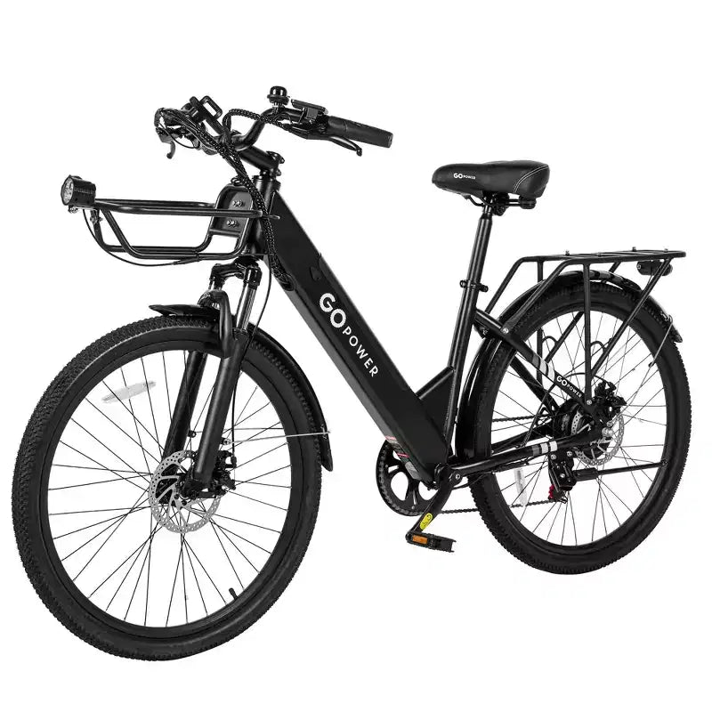 Vélo électrique GoPowerBike GoVelo pour adultes, moteur 500 W, batterie amovible, pneus 26 pouces, vitesse maximale 32 km/h, autonomie de plus de 80 km