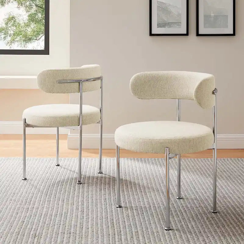 Chaises de salle à manger en tissu Albie – Lot de 2