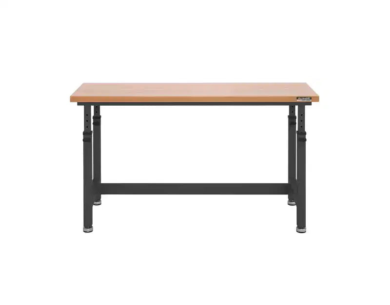 Établi robuste avec plateau en bois et hauteur réglable de 60 po