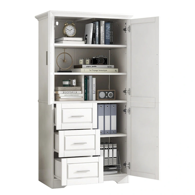 Armoire de rangement haute et large avec portes pour salle de bain/bureau