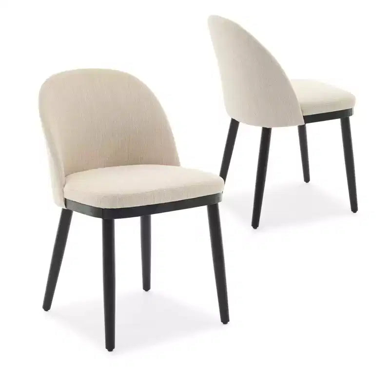 Lot de 4/6 chaises de salle à manger, chaises de cuisine/salle à manger rembourrées, chaises de salle à manger de ferme en tissu de lin avec pieds réglables pour salle à manger, salon