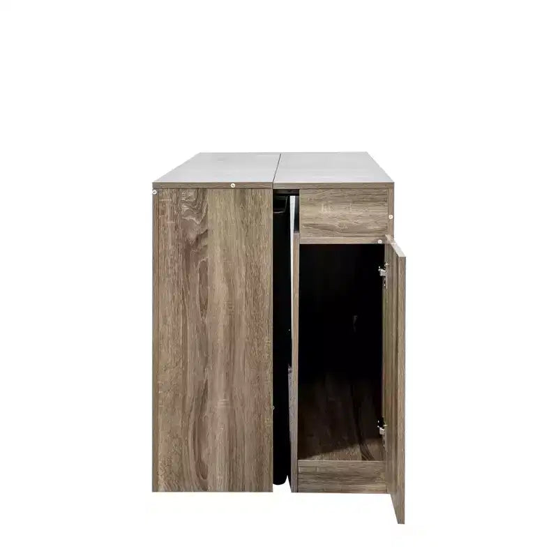CLIHOME Table à manger extensible moderne multifonctionnelle avec prise, Table extensible peu encombrante avec rangement