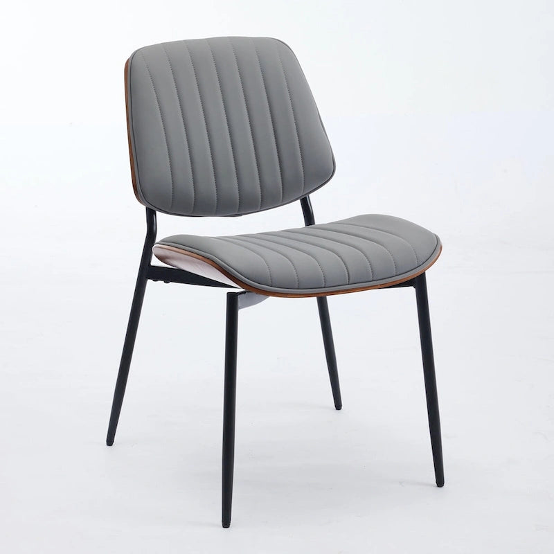 Lot de 2 chaises en similicuir avec pieds en métal