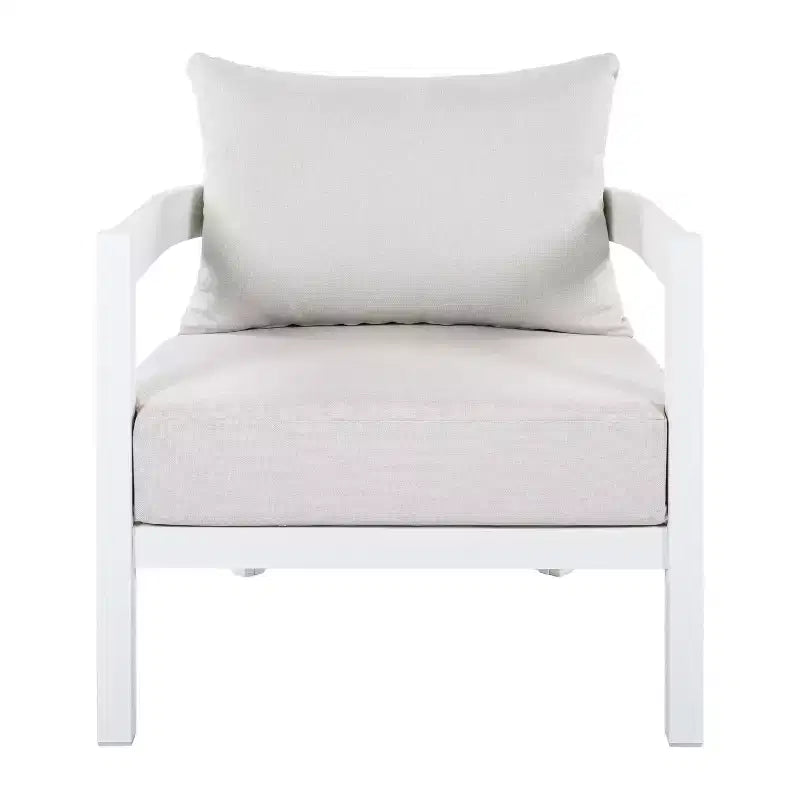 Christopher Knight Home Althea, ensemble de conversation moderne incurvé de 5 pièces en aluminium pour l'extérieur avec table basse en verre