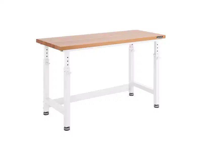 Établi robuste avec plateau en bois et hauteur réglable de 60 po
