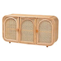 Meuble de rangement 3 portes en rotin naturel Bohème Evania