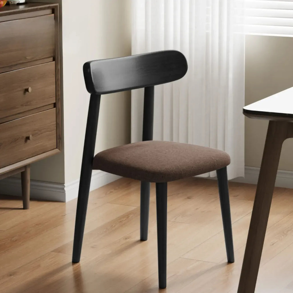 Chaise de salle à manger moderne sans accoudoirs en cuir à dossier bas
