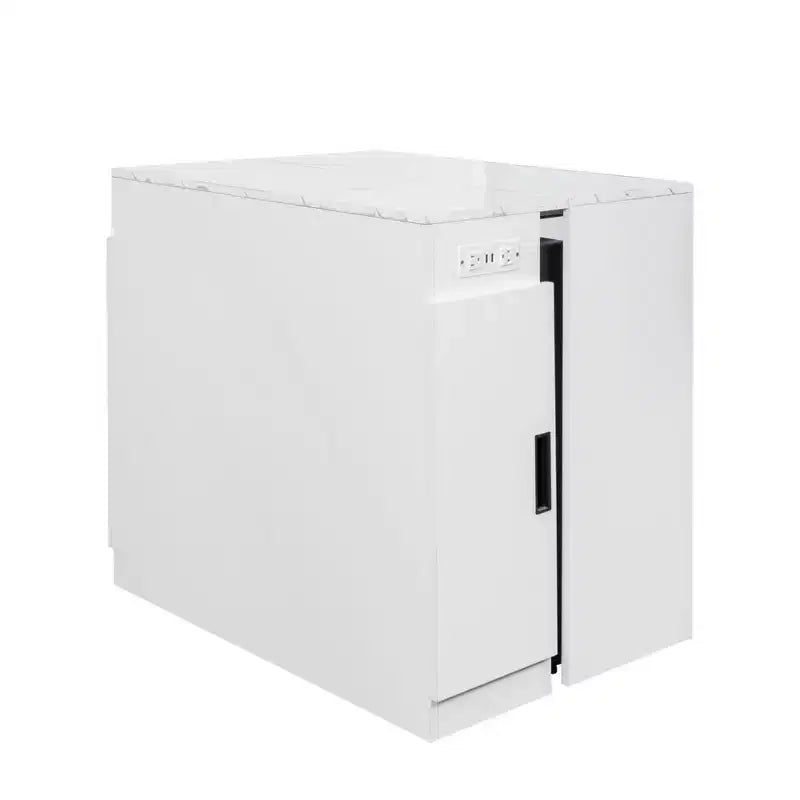 CLIHOME Table à manger extensible moderne multifonctionnelle avec prise, Table extensible peu encombrante avec rangement