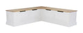 Banquette d'angle sans dossier - Naturel et blanc