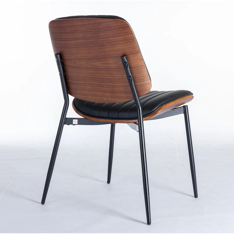 Lot de 2 chaises en similicuir avec pieds en métal